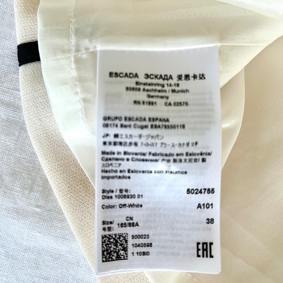 Immaculate ESCADA DRESS New without tags PRISTINE - 38 WINTER WHITE VIRGIN WOOL - Picture 10 of 16
